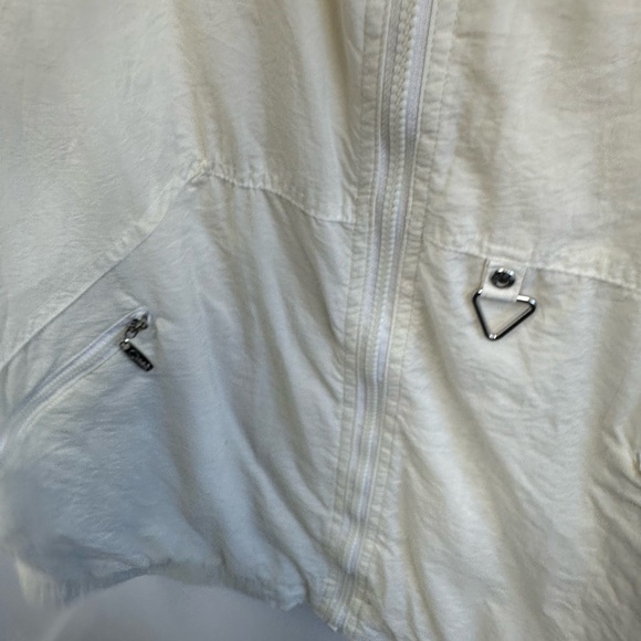 Vintage 90's Nautical Cream Windbreaker Funnel Neck Jacket Size L - Picture 9 of 14